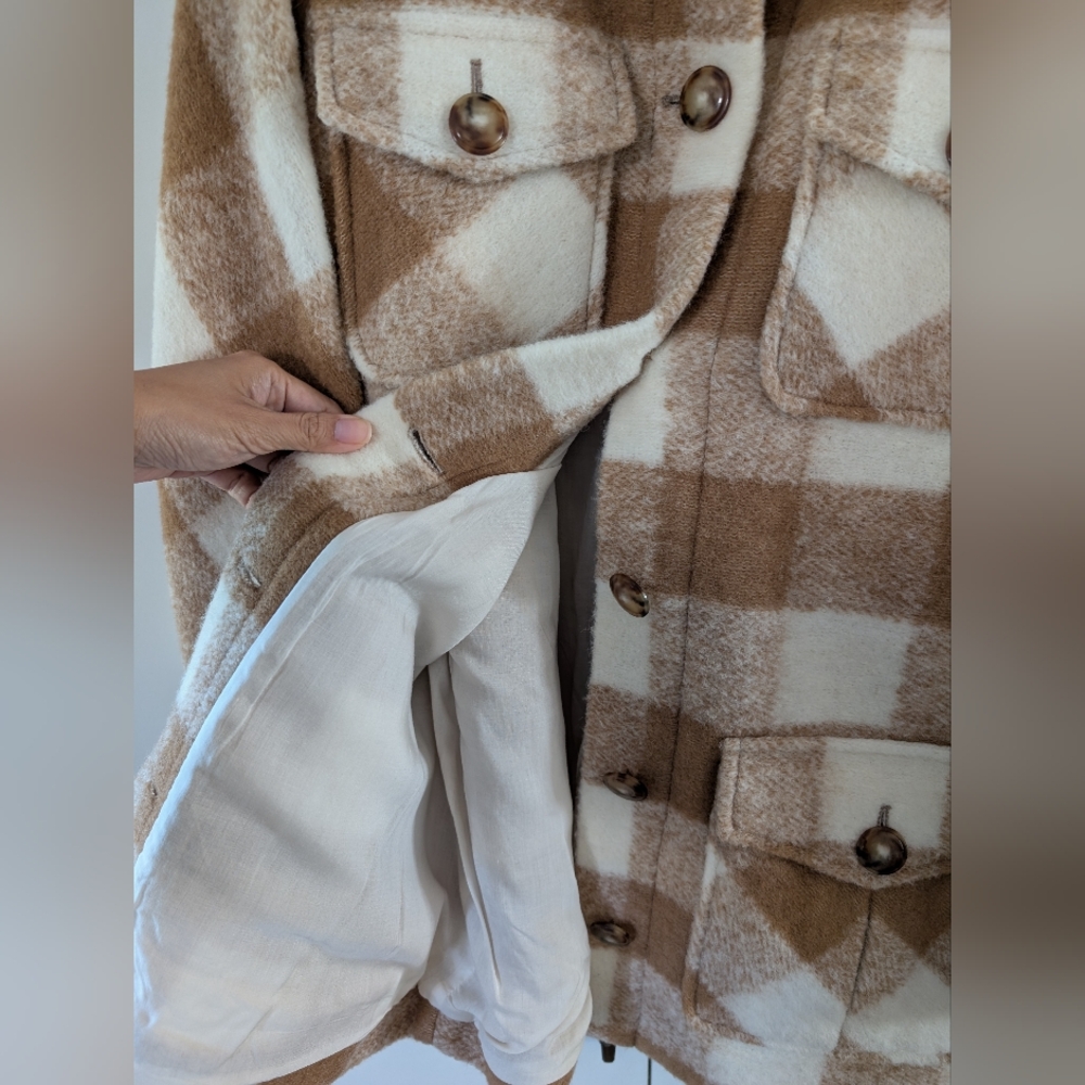 ❌SOLD❌Sézane Paulin Plaid Coat -Sz 36 - Picture 6 of 8